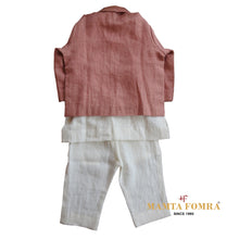 Load image into Gallery viewer, Linen Bubble gum Pink & Offwhite Customized Coat full set