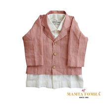 Load image into Gallery viewer, Linen Bubble gum Pink & Offwhite Customized Coat full set