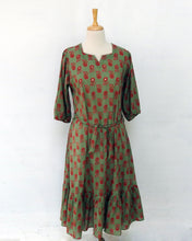 Load image into Gallery viewer, Green Mulmul Cotton Dress