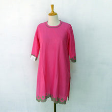Load image into Gallery viewer, Plain Pink Cotton Kurta
