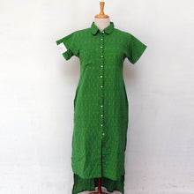 Load image into Gallery viewer, Green Pochampally Cotton Kurta