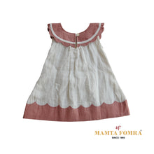 Load image into Gallery viewer, Customized Linen Bubble gum pink & Offwhite A-line dress