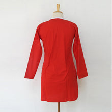 Load image into Gallery viewer, Red Color Cotton Kurta