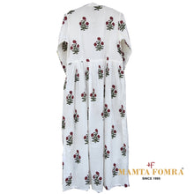 Load image into Gallery viewer, White pure cotton, block printed dress
