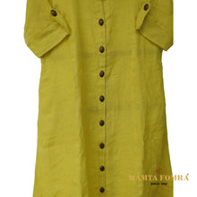 Load image into Gallery viewer, Yellow Linen Kurta with Buttons