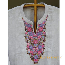Load image into Gallery viewer, Pure Linen Hand Embroidery Kurta