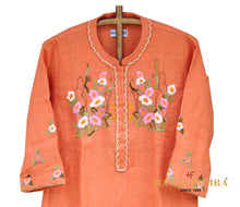 Load image into Gallery viewer, Pure linen embroidery kurta