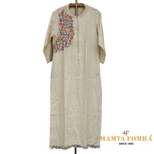 Load image into Gallery viewer, Off-white hand embroidery linen kurta
