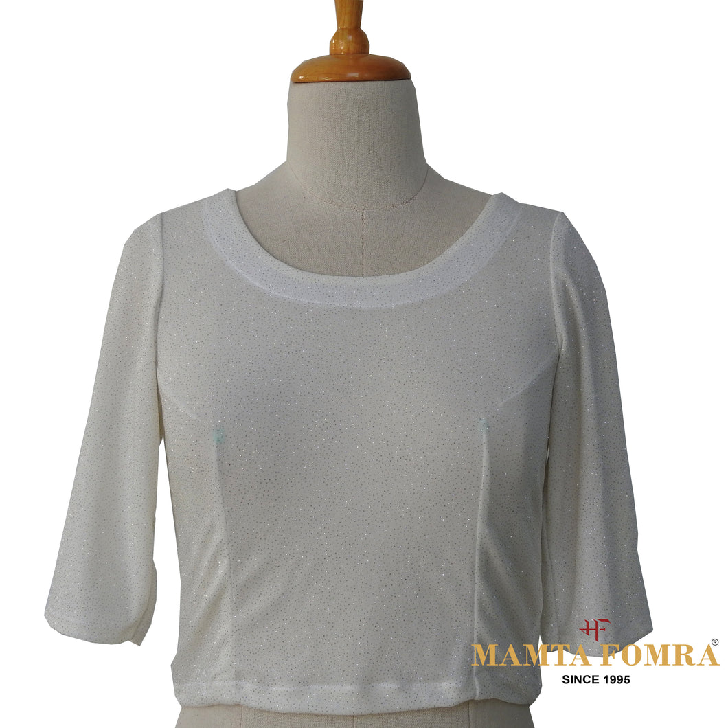 Off white Stretchable Shimmery Blouse