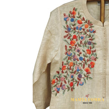 Load image into Gallery viewer, Off-white hand embroidery linen kurta