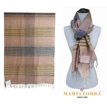 Load image into Gallery viewer, Checkered pattern beige color stole