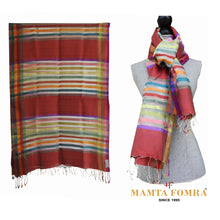 Load image into Gallery viewer, Red and mustard yellow stripes stole