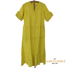 Load image into Gallery viewer, Yellow Linen Plain Kurta
