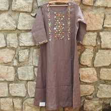 Load image into Gallery viewer, Tawny Brown Yoke Blast Dress