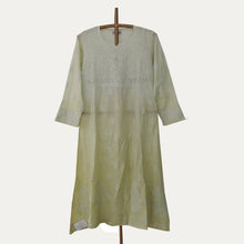 Load image into Gallery viewer, Grape green ombré chicken work cotton kurta