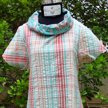 Load image into Gallery viewer, Cowl Neck Seersucker Multicolour Dress (Price on Request)