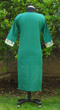 Load image into Gallery viewer, Green & Off White Cotton Kurta