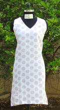 Load image into Gallery viewer, White Linen Lavendar Polka Dots Kurta