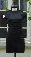 Load image into Gallery viewer, Pure Silk Black Broad Pintuck Dress