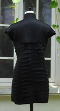 Load image into Gallery viewer, Pure Silk Black Broad Pintuck Dress