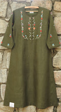 Load image into Gallery viewer, Pure Linen Bottle Green Kurta