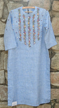 Load image into Gallery viewer, Blue Pure Linen Kurta