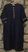 Load image into Gallery viewer, Pure Linen Navy Blue Kurta