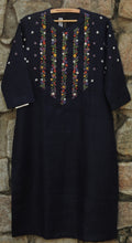 Load image into Gallery viewer, Navy Blue Pure Linen Kurta
