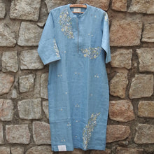 Load image into Gallery viewer, Maya Blue Kurta with Differentiated Hand Embroidery (Price on Request)