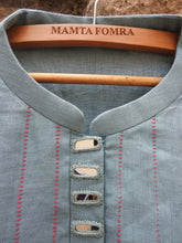 Load image into Gallery viewer, Baby Blue Kurta with Mirror Work & All Over Vertical Hand Embroidery