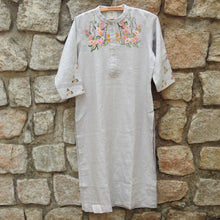 Load image into Gallery viewer, Grandma Gray Kurta With Hand Embroidery