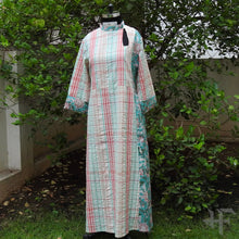 Load image into Gallery viewer, Multicolour Seersucker Peek-a-boo Dress