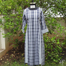 Load image into Gallery viewer, Black Seersucker Double Slit Dress