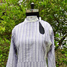 Load image into Gallery viewer, Purple Seersucker Peek-a-boo Dress