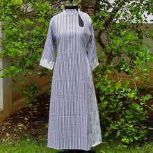 Load image into Gallery viewer, Purple Seersucker Peek-a-boo Dress