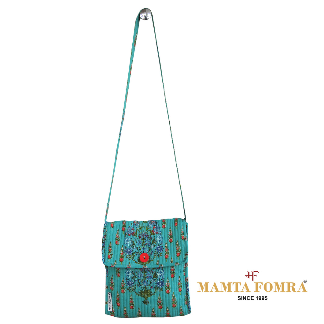 Pure cotton green hand bag