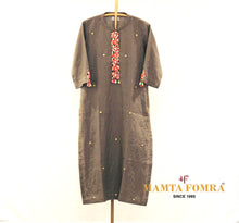Load image into Gallery viewer, Dark Brown  Color kurta and embroidery in clothes
