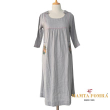 Load image into Gallery viewer, Light gray with double side flower packet kurta
