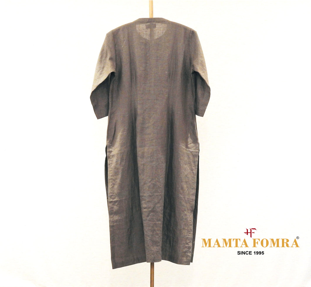 Dark Brown  Color kurta and embroidery in clothes