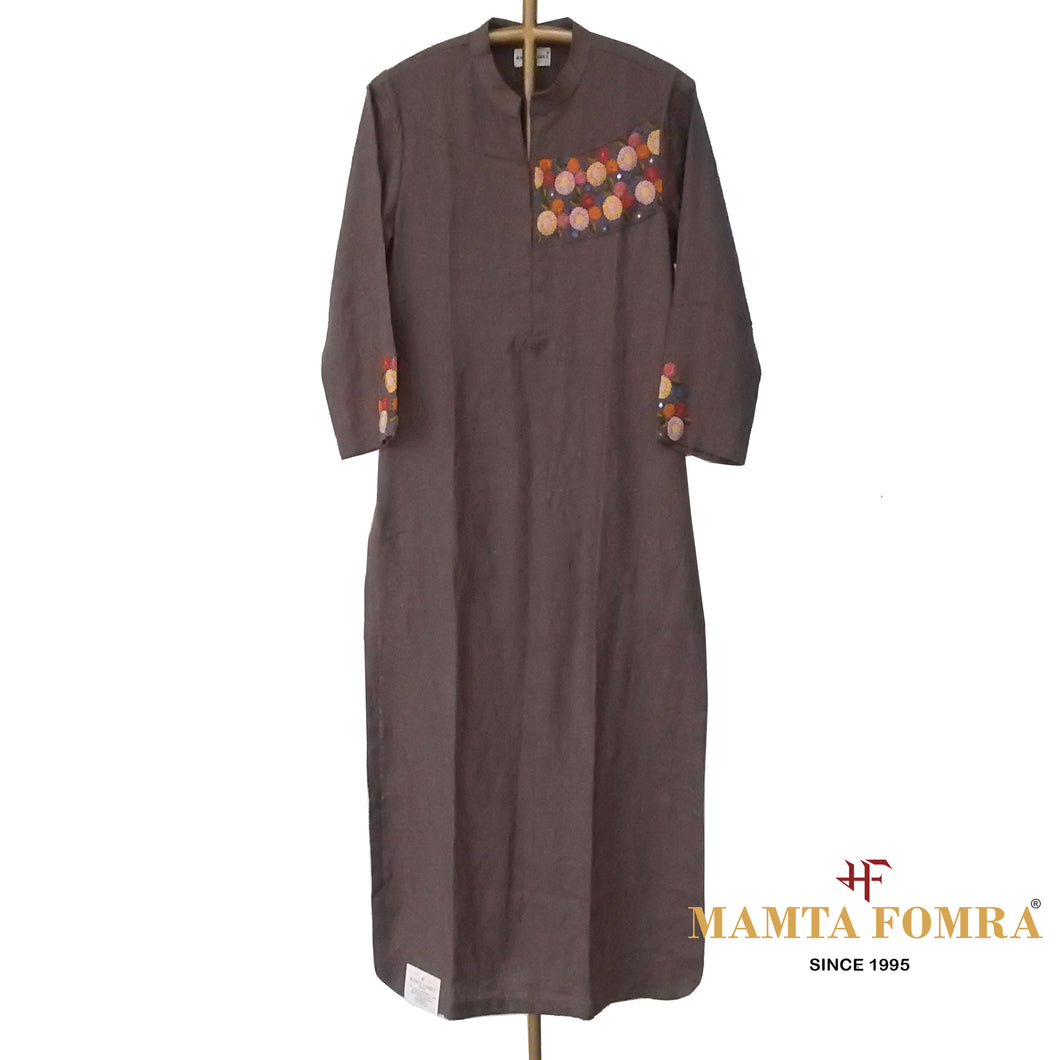 Brown color kurta with beautiful design