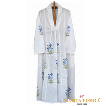Load image into Gallery viewer, White pure cotton, block printed dress
