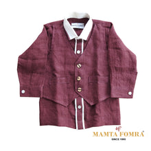 Load image into Gallery viewer, Customized Maroon Linen Waist Coat Set
