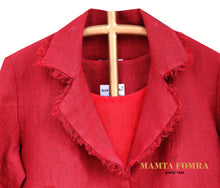 Load image into Gallery viewer, Maroon color pure linen jacket with pant
