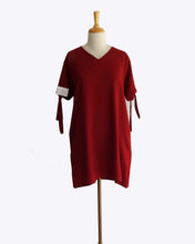 Load image into Gallery viewer, Maroon striped Crepe Short Kurta.
