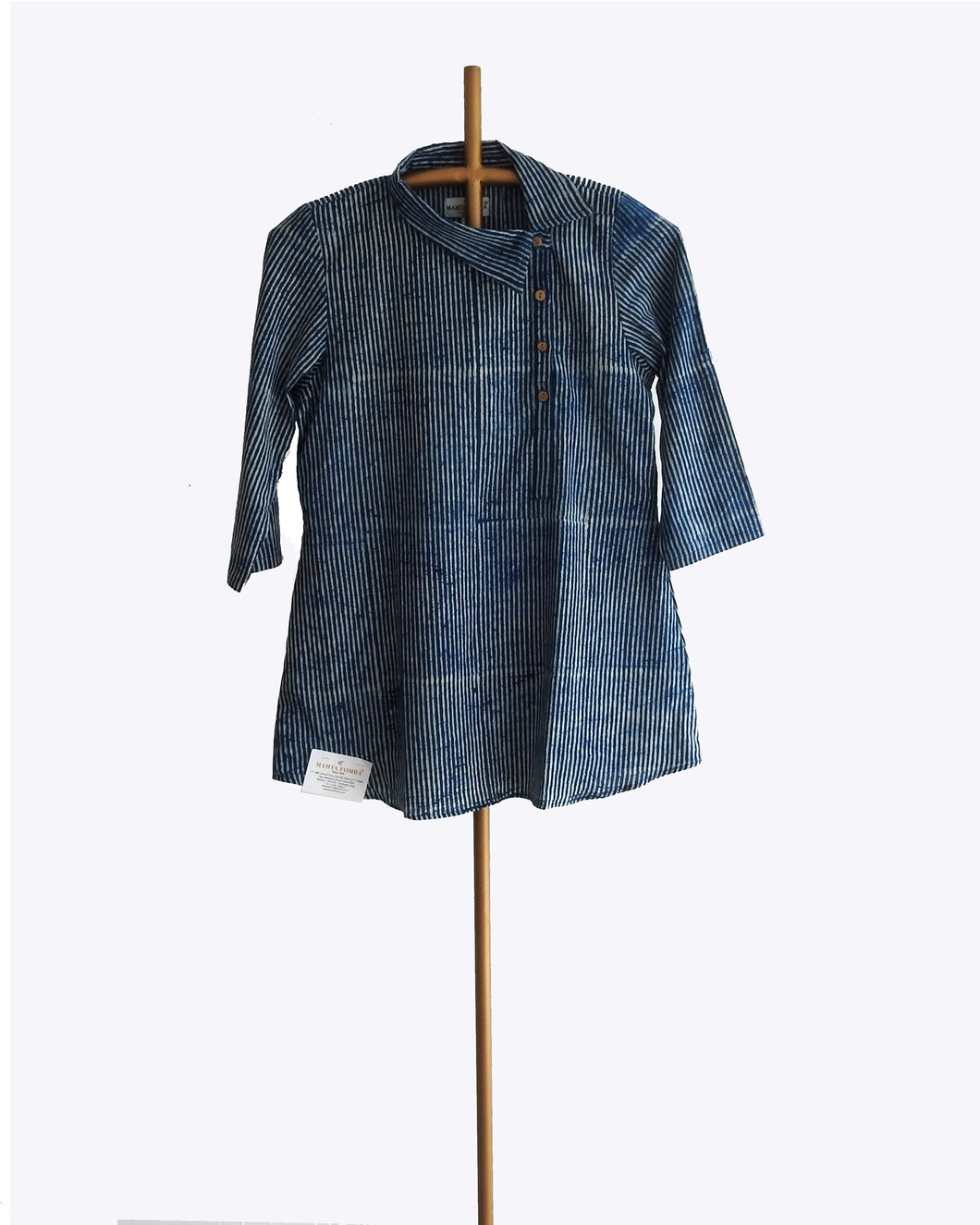 Organic Indigo Blue Stripes Shirt/Top