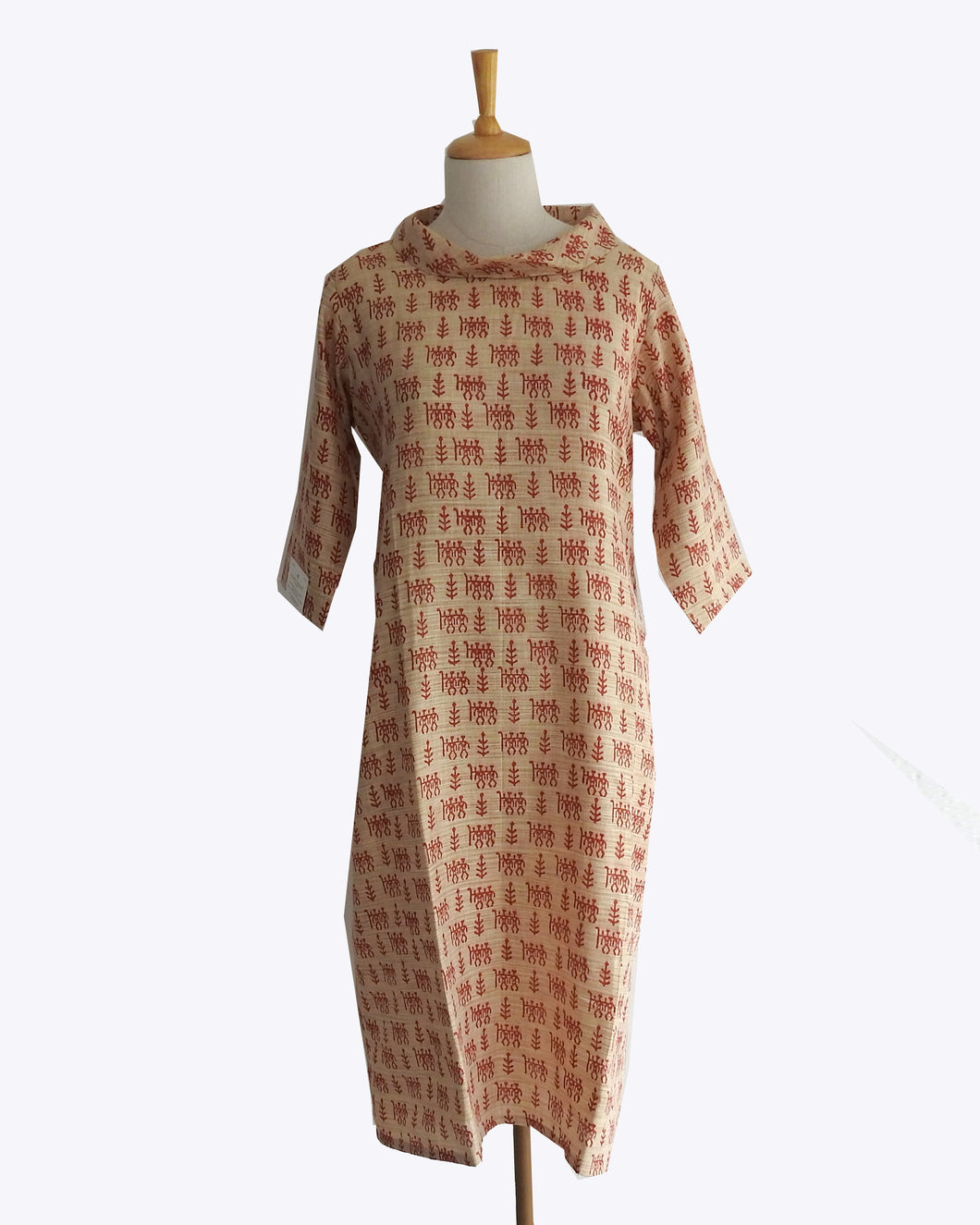 Hand blocked Bhagalpur Cotton Silk Kurta