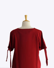 Load image into Gallery viewer, Maroon striped Crepe Short Kurta.
