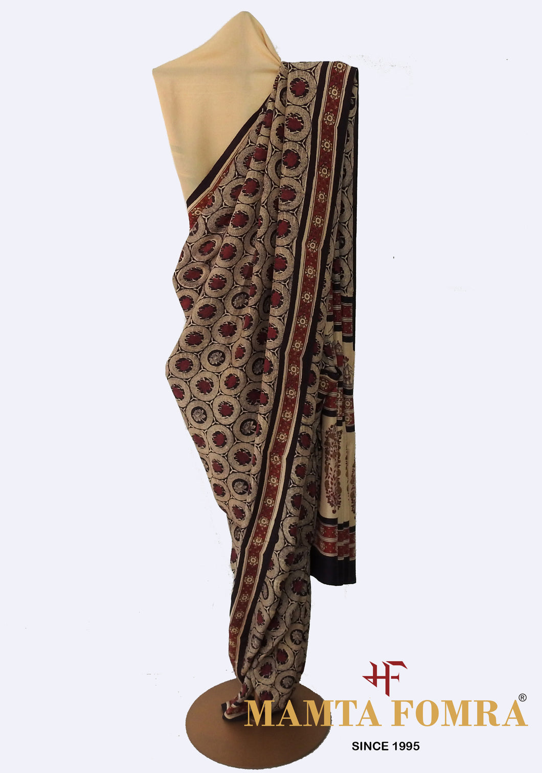 Pure Printed Italian Crepe Saree