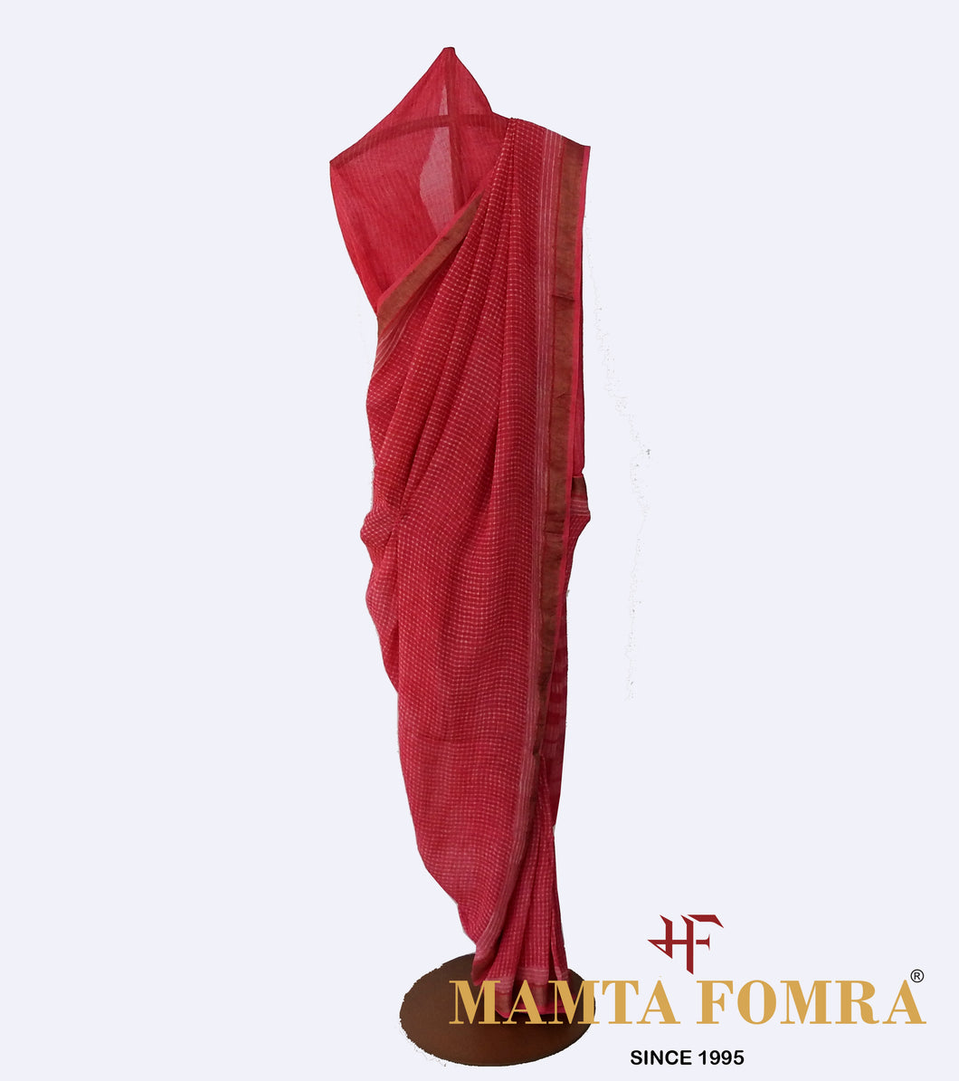 Organic Linen Pink Saree