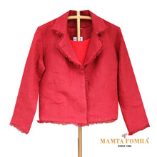 Load image into Gallery viewer, Maroon color pure linen jacket with pant
